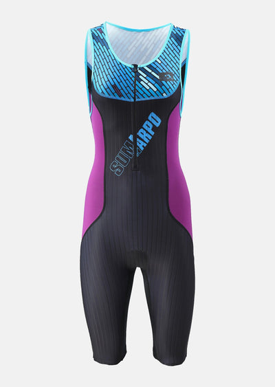  Sumarpo Women FUSION  Trisuit, Black/Pink,LYCRA fabric