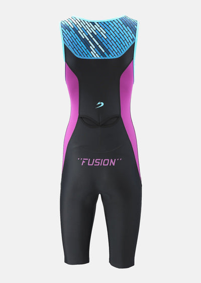  Sumarpo Women FUSION  Trisuit, Black/Pink,LYCRA fabric