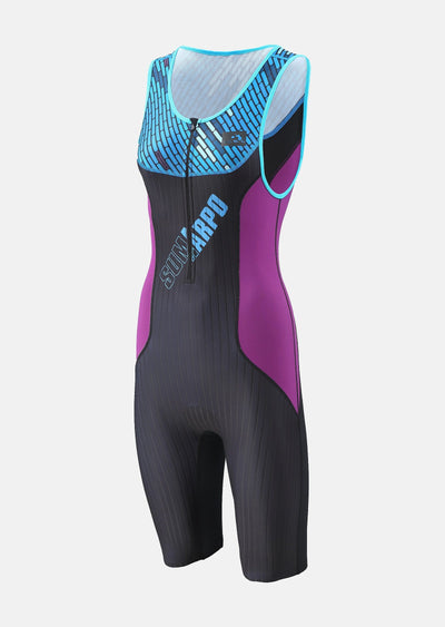 Sumarpo Women FUSION  Trisuit, Black/Pink,LYCRA fabric