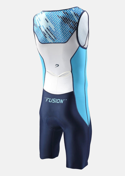 Sumarpo Men FUSION Trisuit ,White/Blue,LYCRA fabric
