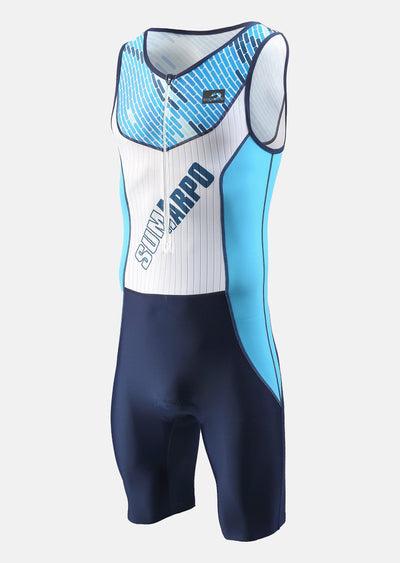 Sumarpo Men FUSION Trisuit ,White/Blue,LYCRA fabric