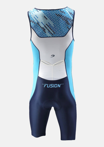 Sumarpo Men FUSION Trisuit ,White/Blue,LYCRA fabric